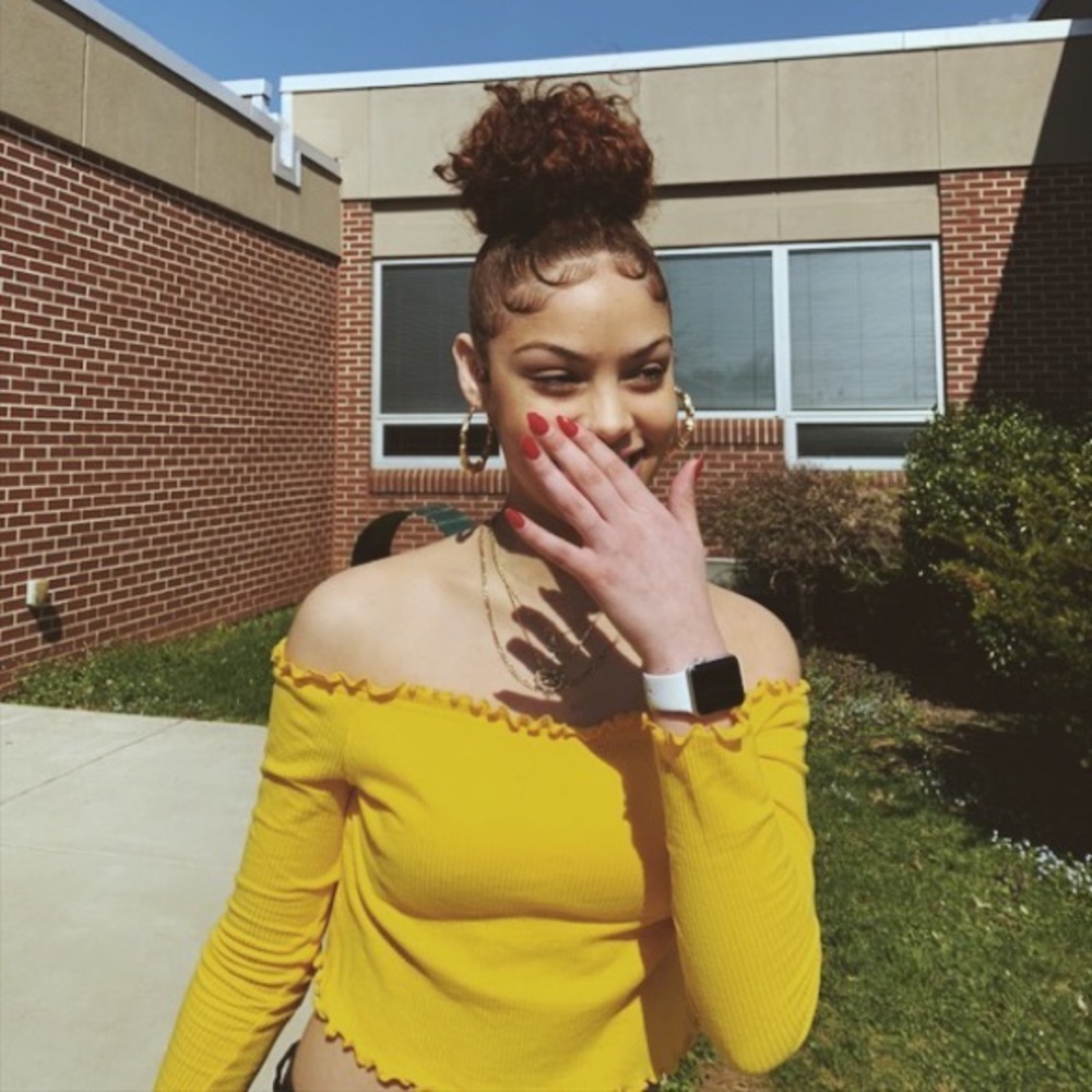 Yellow long sleeve crop top
